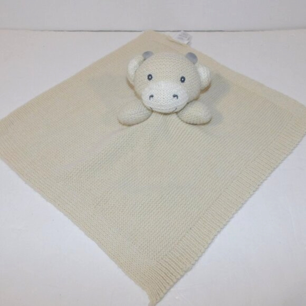 Modern Baby Beige Cream Knit Giraffe Security Blanket Baby lovey Soother Nunu